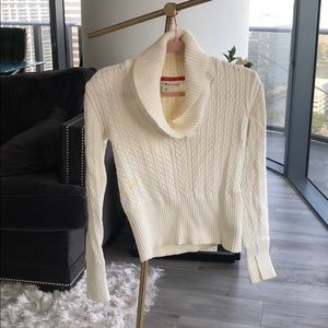 Tommy Hilfiger Cream Cowl Woven Sweater